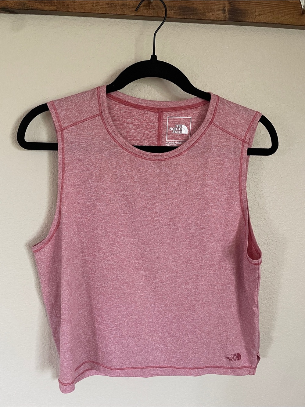 The North Face Women’s Heather Pink Sleeveless Tank Top L Boxy Relaxed Granola